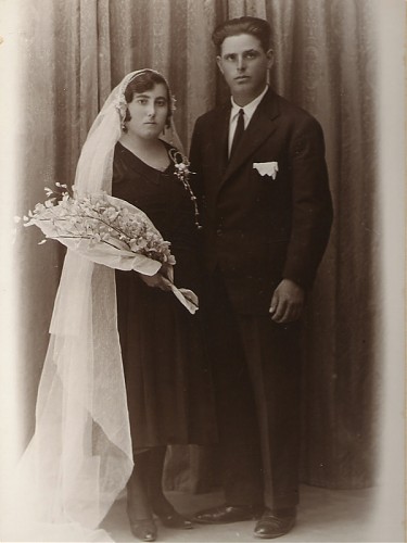 Gregorio Garnica Daz y Ana Ramrez Ramrez en su luna de miel en Mlaga el 08-08-1932